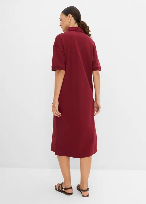 Abito midi in puro cotone biologico con colletto polo, bonprix
