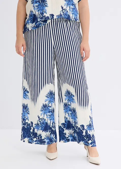 Pantaloni a palazzo in misto viscosa fluido, bonprix