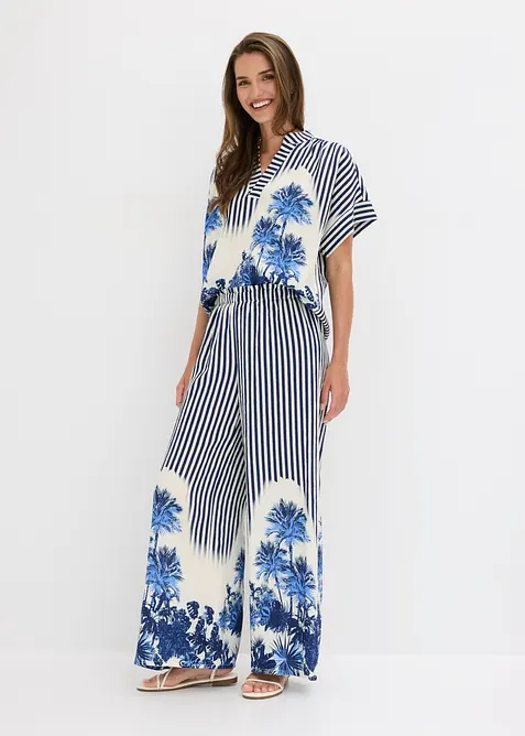 Pantaloni a palazzo in misto viscosa fluido, bonprix