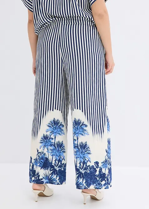 Pantaloni a palazzo in misto viscosa fluido, bonprix