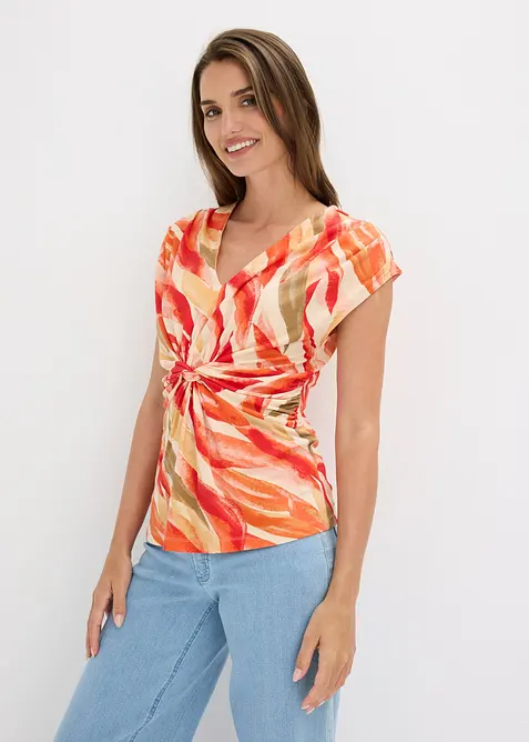Maglia in misto viscosa morbido con drappeggio, bonprix