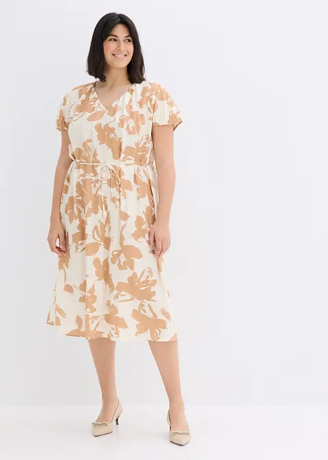 Abito midi in misto viscosa fluido, bonprix