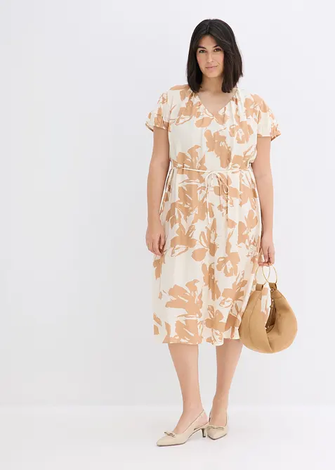 Abito midi in misto viscosa fluido, bonprix