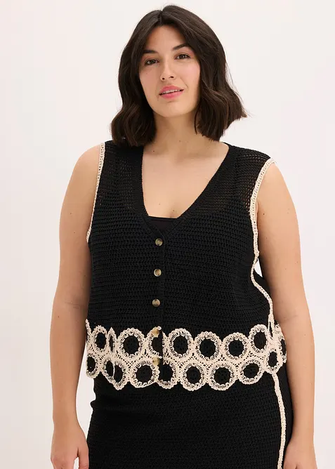 Gilet in maglia di puro cotone, bonprix