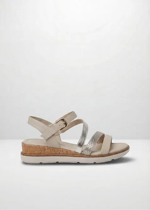 Sandali Tamaris con zeppa ed effetto metallizzato, Tamaris