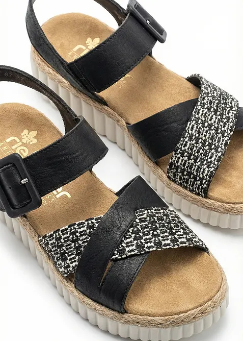 Sandali comfort Rieker con zeppa e soletta imbottita, Rieker