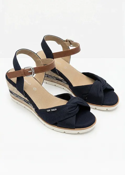 Sandali con zeppa effetto rafia Tom Tailor, Tom Tailor