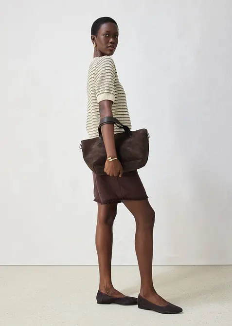 Maglione traforato con lino, bonprix