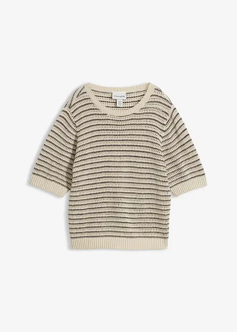 Maglione traforato con lino, bonprix