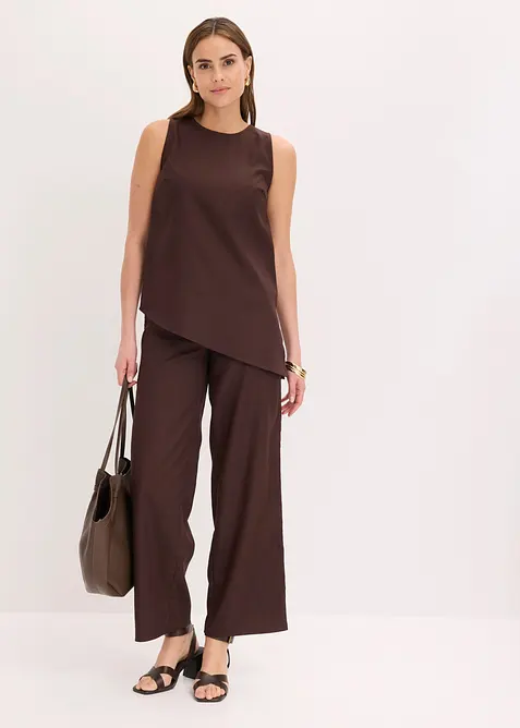 Top con misto lino, bonprix