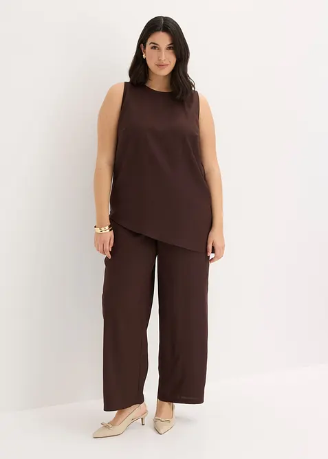 Top con misto lino, bonprix