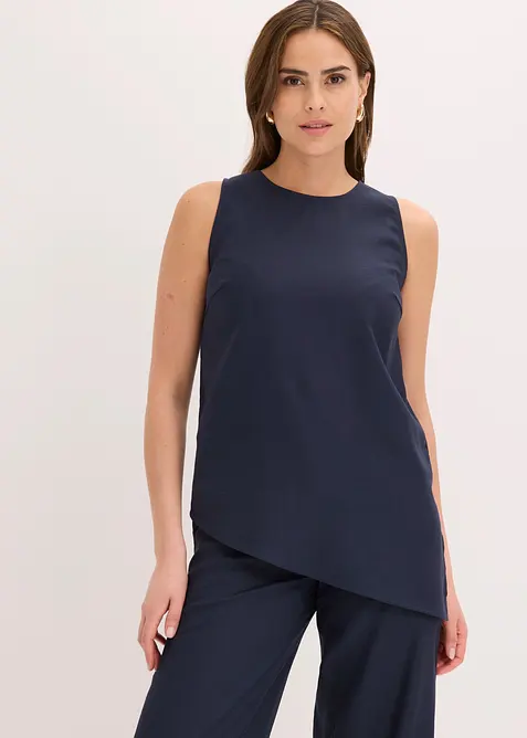 Top con misto lino, bonprix