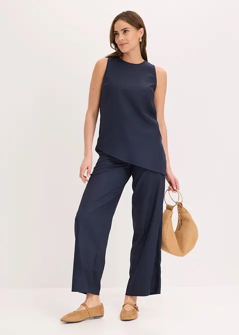 Top con misto lino, bonprix