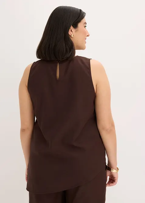 Top con misto lino, bonprix