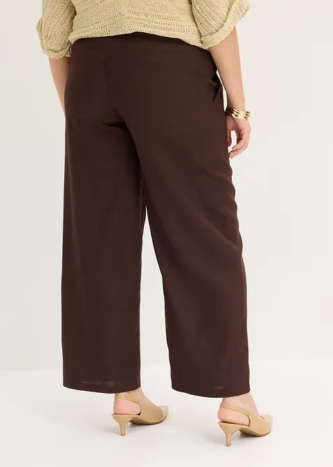 Pantaloni larghi in misto lino, bonprix