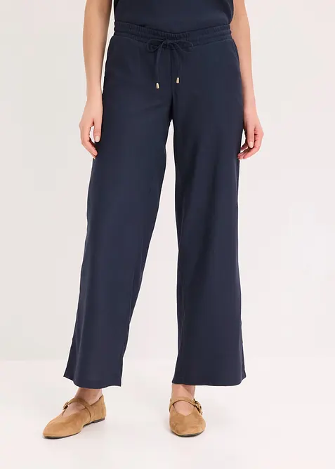 Pantaloni larghi in misto lino, bonprix