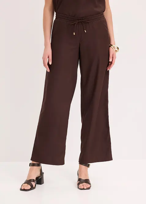 Pantaloni larghi in misto lino, bonprix