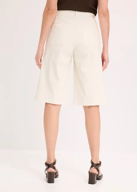 Bermuda wide leg in twill elasticizzato, bonprix