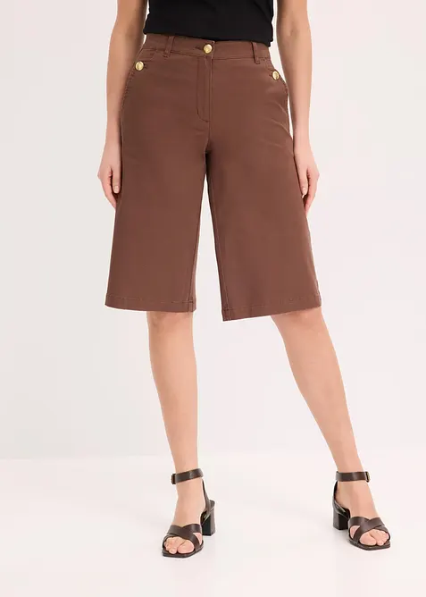 Bermuda wide leg in twill elasticizzato, bonprix