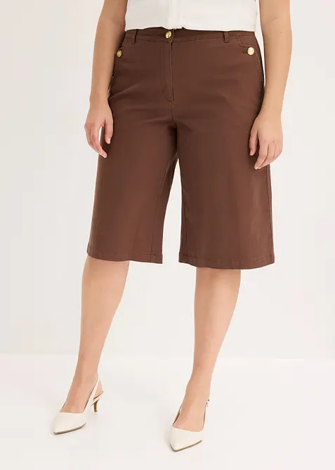 Bermuda wide leg in twill elasticizzato, bonprix