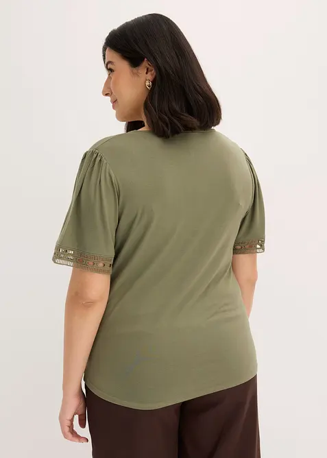 Maglia lunga con bordi in pizzo, bonprix