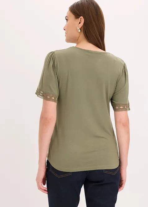 Maglia lunga con bordi in pizzo, bonprix