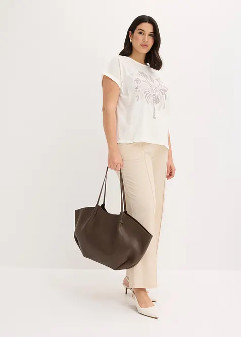 Maglia in cotone con borchiette, bonprix