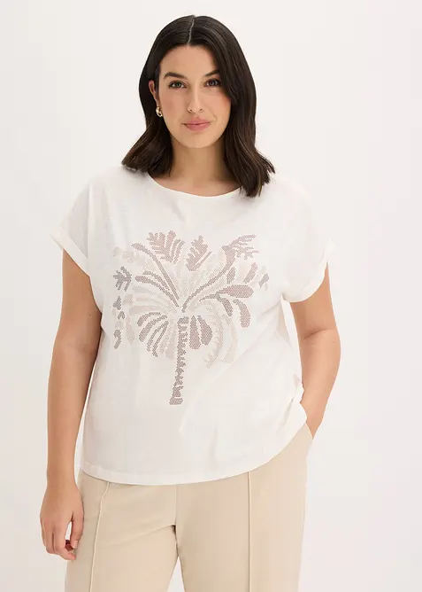 Maglia in cotone con borchiette, bonprix