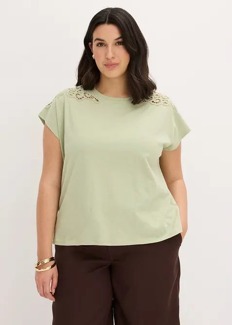 Maglia con dettagli in pizzo, bonprix