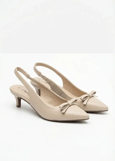 D&eacute;collet&eacute; slingback con fiocco, bonprix