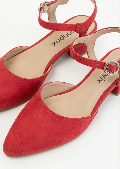 D&eacute;collet&eacute; slingback a tacco basso, bonprix