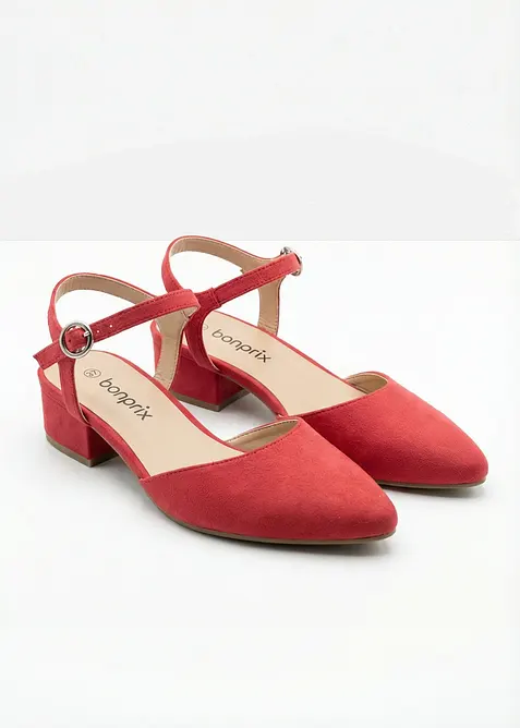 D&eacute;collet&eacute; slingback a tacco basso, bonprix