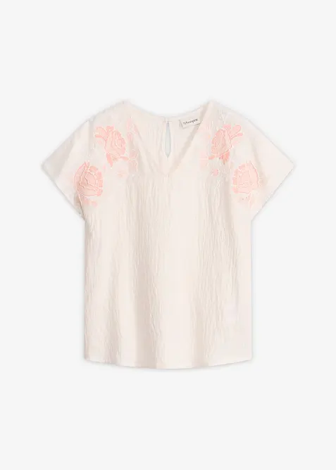 Blusa con ricamo floreale, bonprix