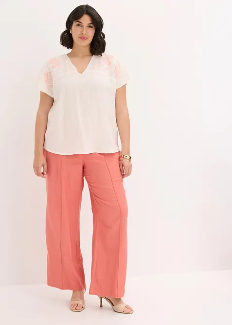 Blusa con ricamo floreale, bonprix