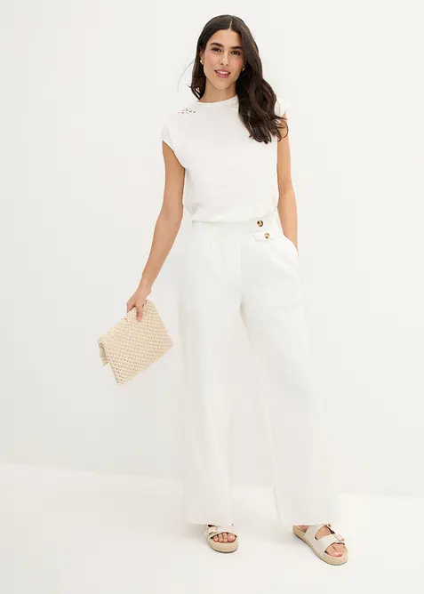 Maglia in puro cotone con inserto in pizzo, bonprix