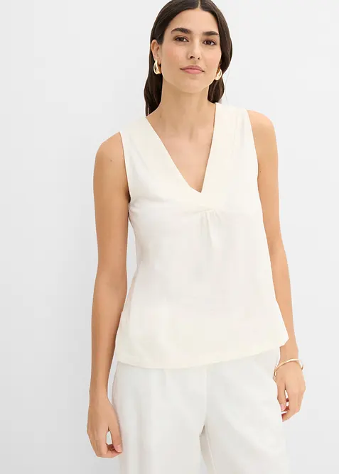Top in puro cotone con ricamo, bonprix