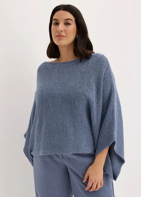 Maglione stile chimono in filato a fettuccia, bonprix