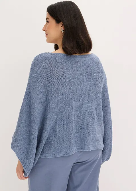 Maglione stile chimono in filato a fettuccia, bonprix