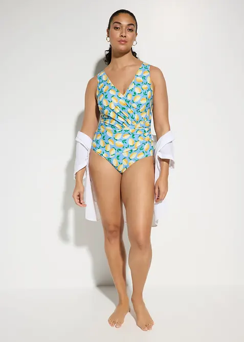 Costume intero incrociato con effetto modellante medio, bonprix