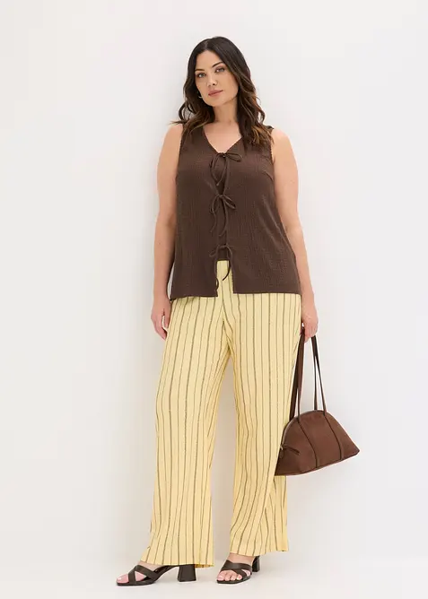 Pantaloni con elastico in vita in jersey strutturato, bonprix
