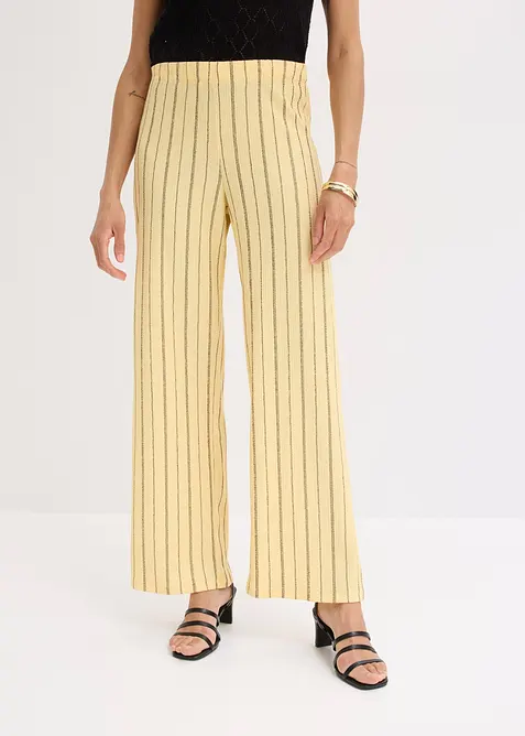 Pantaloni con elastico in vita in jersey strutturato, bonprix