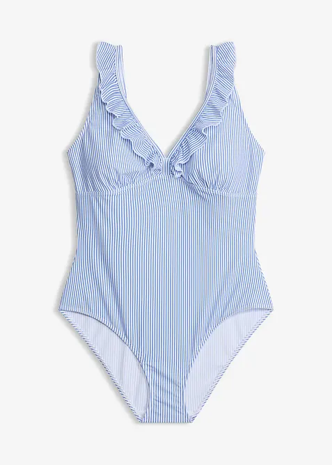 Costume intero con volant e effetto modellante leggero, bonprix