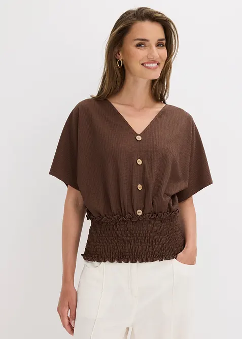 Maglia in cr&ecirc;pe operato, bonprix