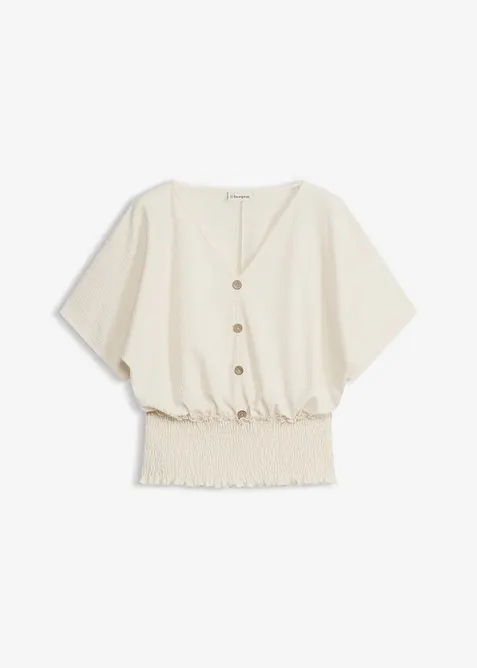 Maglia in cr&ecirc;pe operato, bonprix