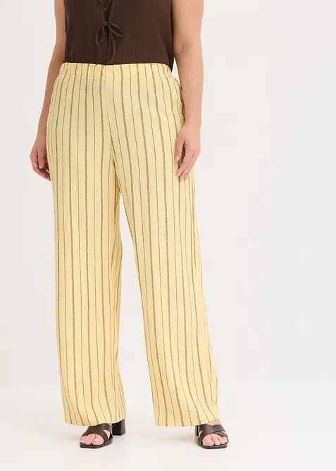 Pantaloni con elastico in vita in jersey strutturato, bonprix