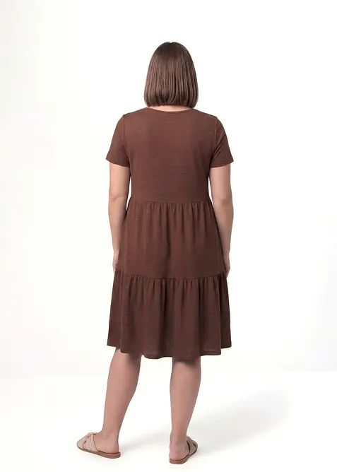 Abito in maglina di misto viscosa con motivo operato, bonprix