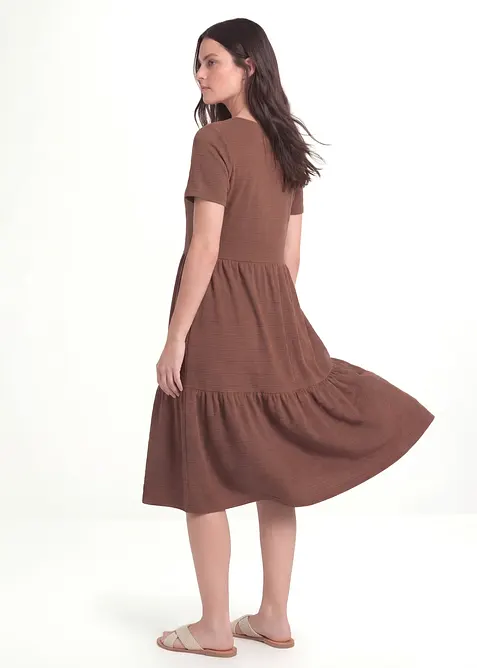 Abito in maglina di misto viscosa con motivo operato, bonprix