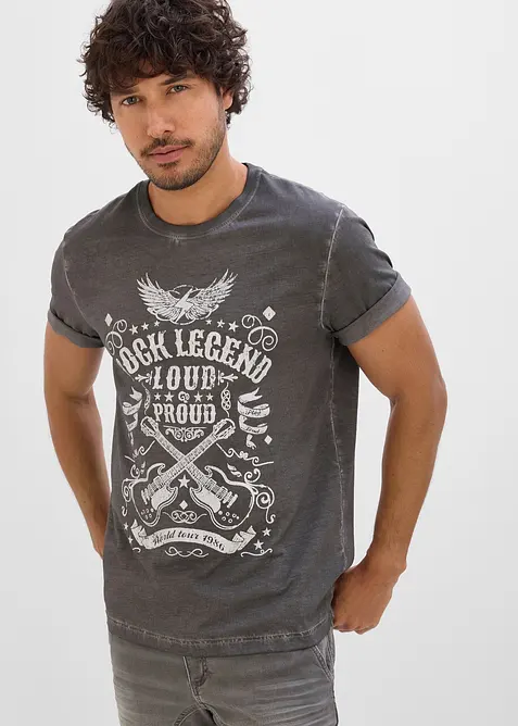 T-shirt in puro cotone biologico con effetto lavato, bonprix