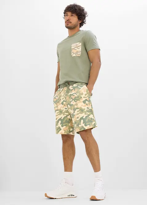 T-shirt slim fit in cotone biologico con taschino al petto, bonprix