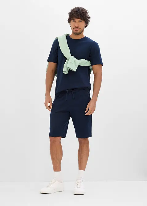 Canotta, t-shirt, 2 paia di pantaloni corti in puro cotone (set 4 pezzi), bonprix